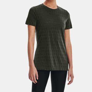Women's UA Velocity Wordmark Short Sleeves - Medium (Baroque Green/Black) 310